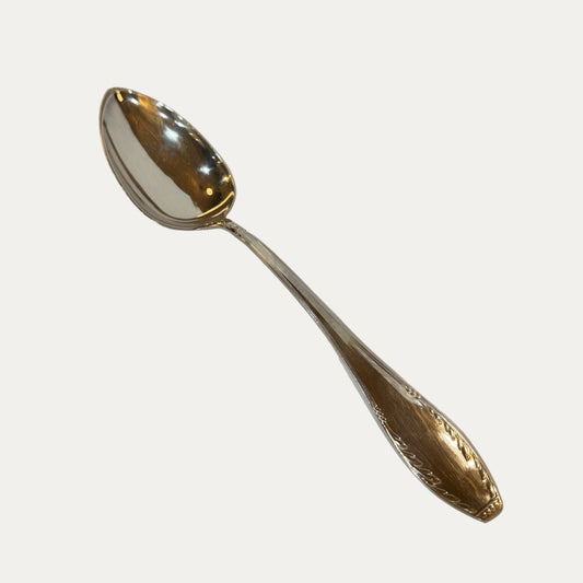 Antique English Engraved Silver Plate Stuffing Spoon