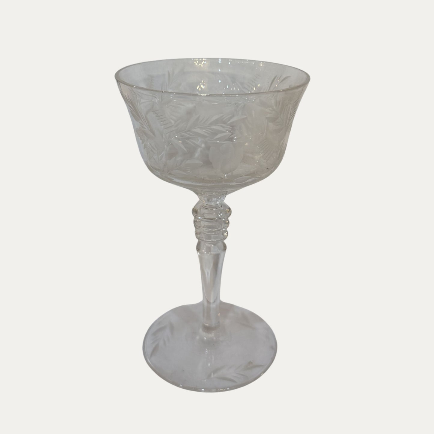 Antique Etched Dessert/Liquor Glasses