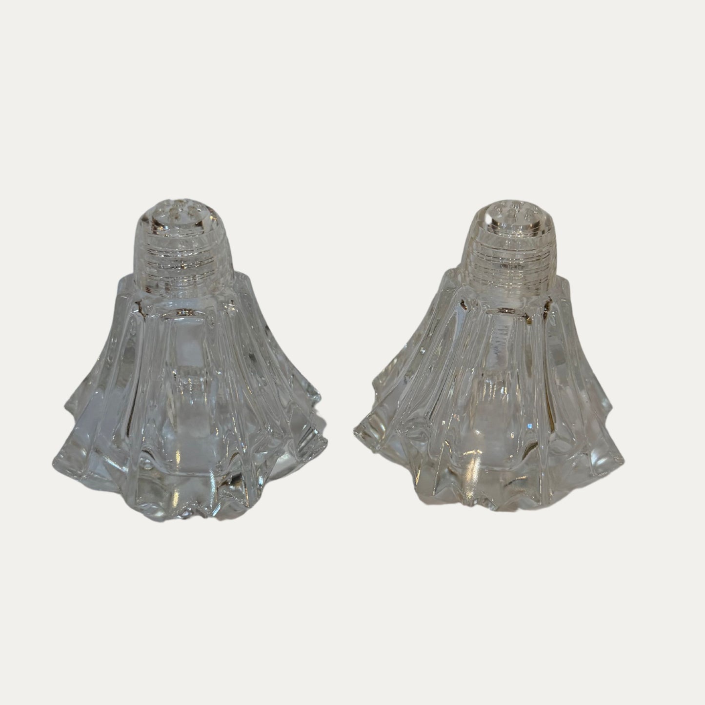 Vintage Short Crystal Salt and Pepper Shaker Set