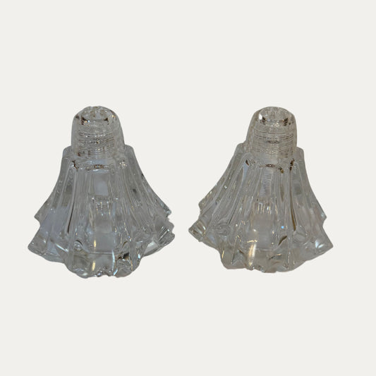 Vintage Short Crystal Salt and Pepper Shaker Set