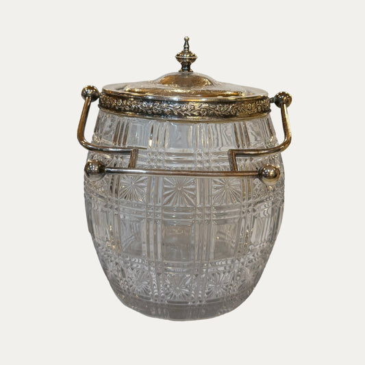 Antique English Crystal Biscuit Jar