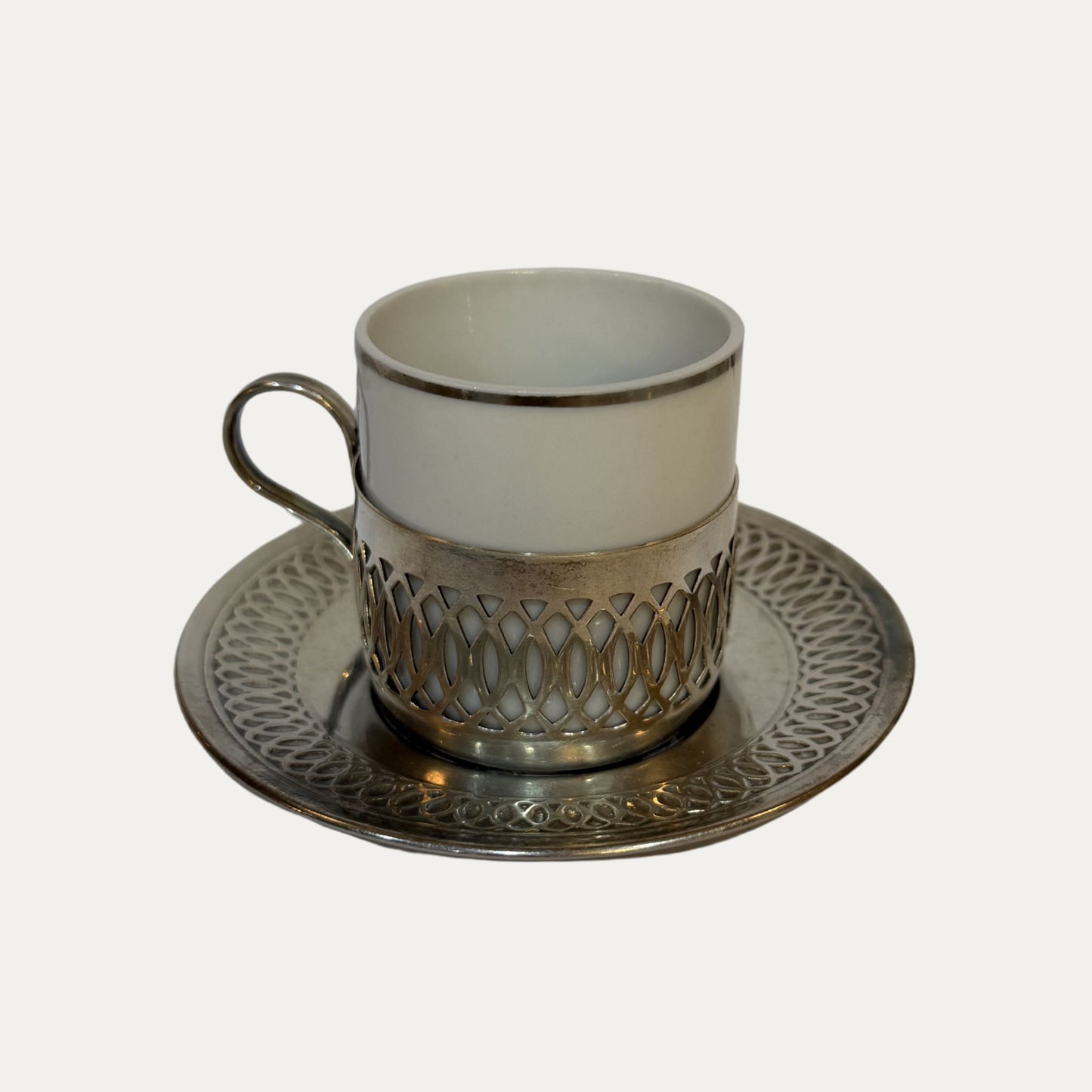 Silver Based Demitasse Cup Set of Six (6)