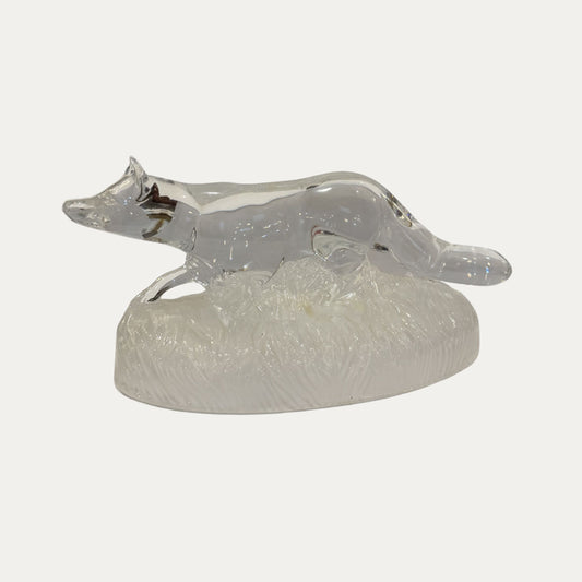 Vintage Glass Fox Statue