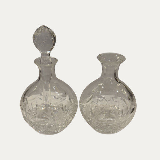 Perfume & Bud Vase Cut Crystal Dresser Set Pair (2)