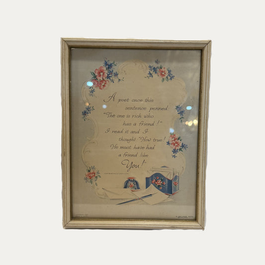 Vintage 1930's Hallmark Framed Poem