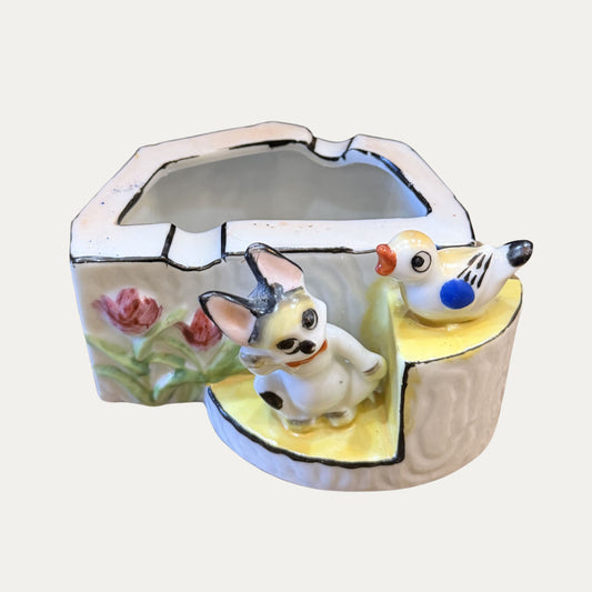 Vintage Dog/Bird Ashtray