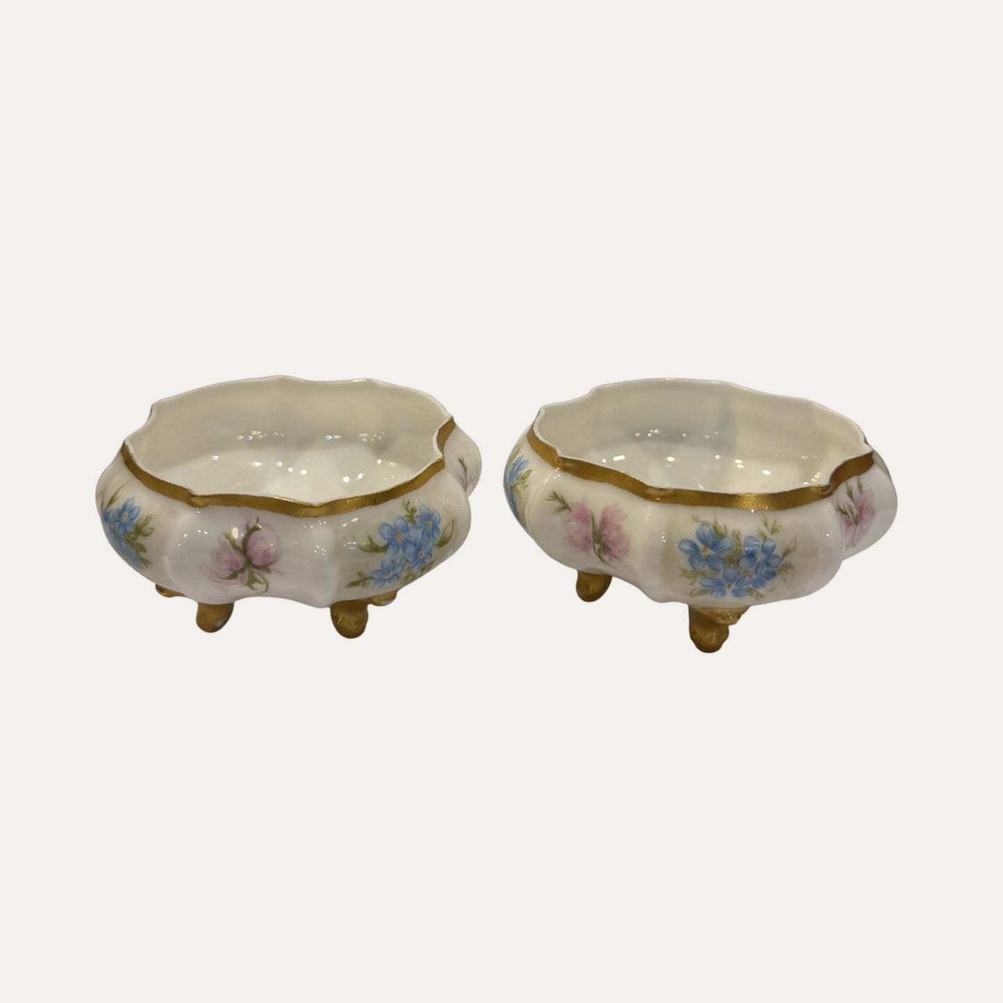 Antique French Salt Cellars Pair (2)