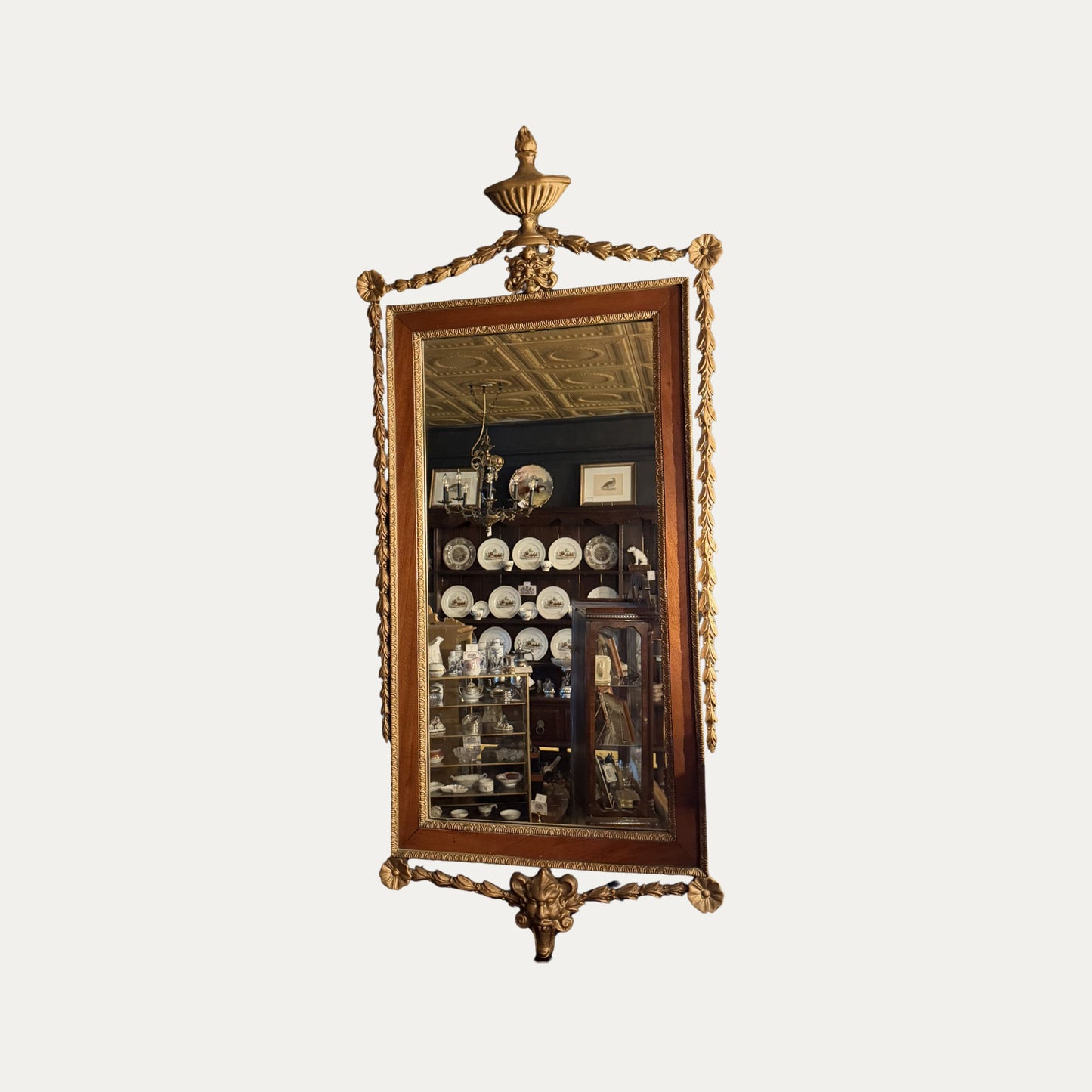 Antique 19th Century Gargoyle Period Mirror