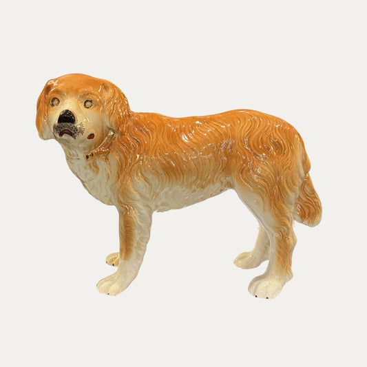 Antique Early 20th Century Porcelain Bernard Dog