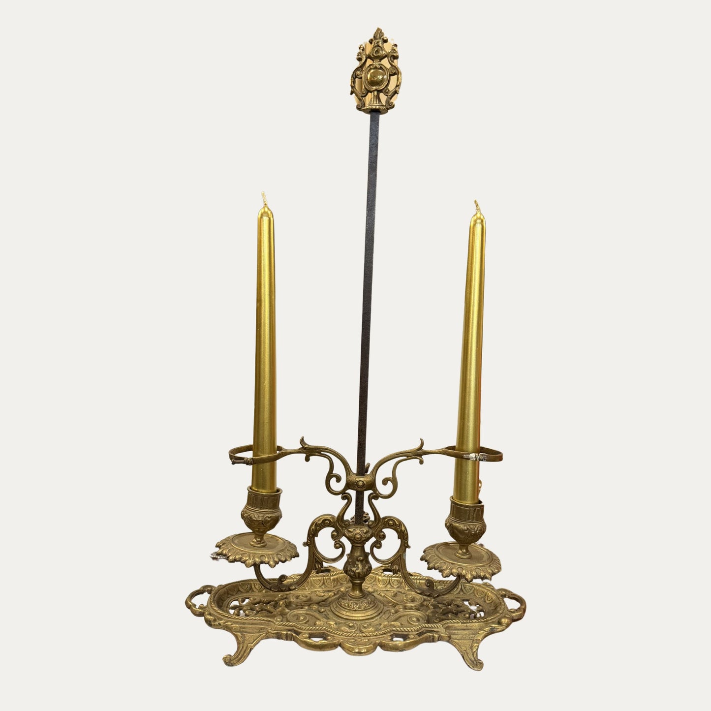 18th Century Brass Adjustable Desk Candlestick Holder