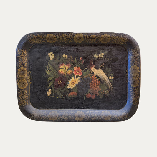 Antique 19th Century Toile Hand Painted Tray