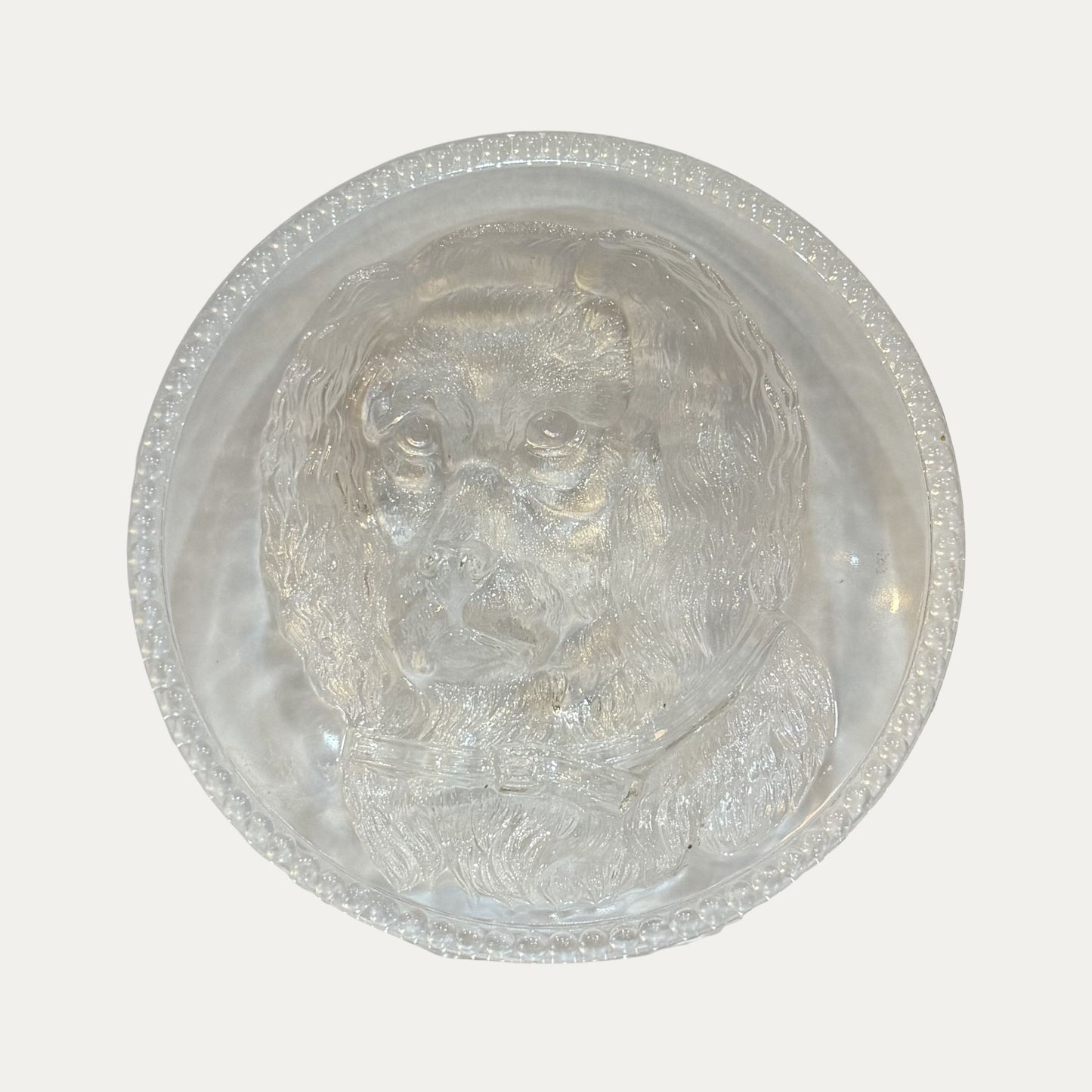 Antique 1880s Pressed Glass Rare of a Dog