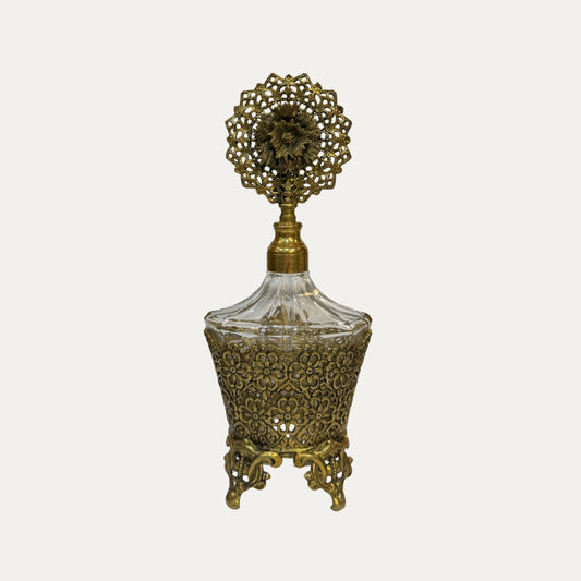 Vintage 1950's Gilded Ormolu Perfume Bottle