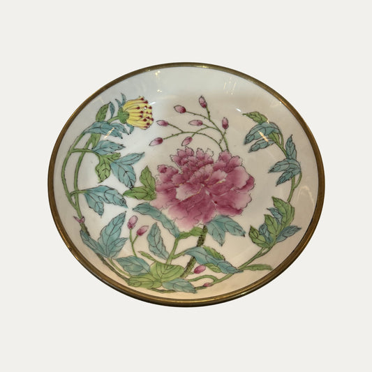 Brass/Porcelain Japanese Horchow Cabinet Plate