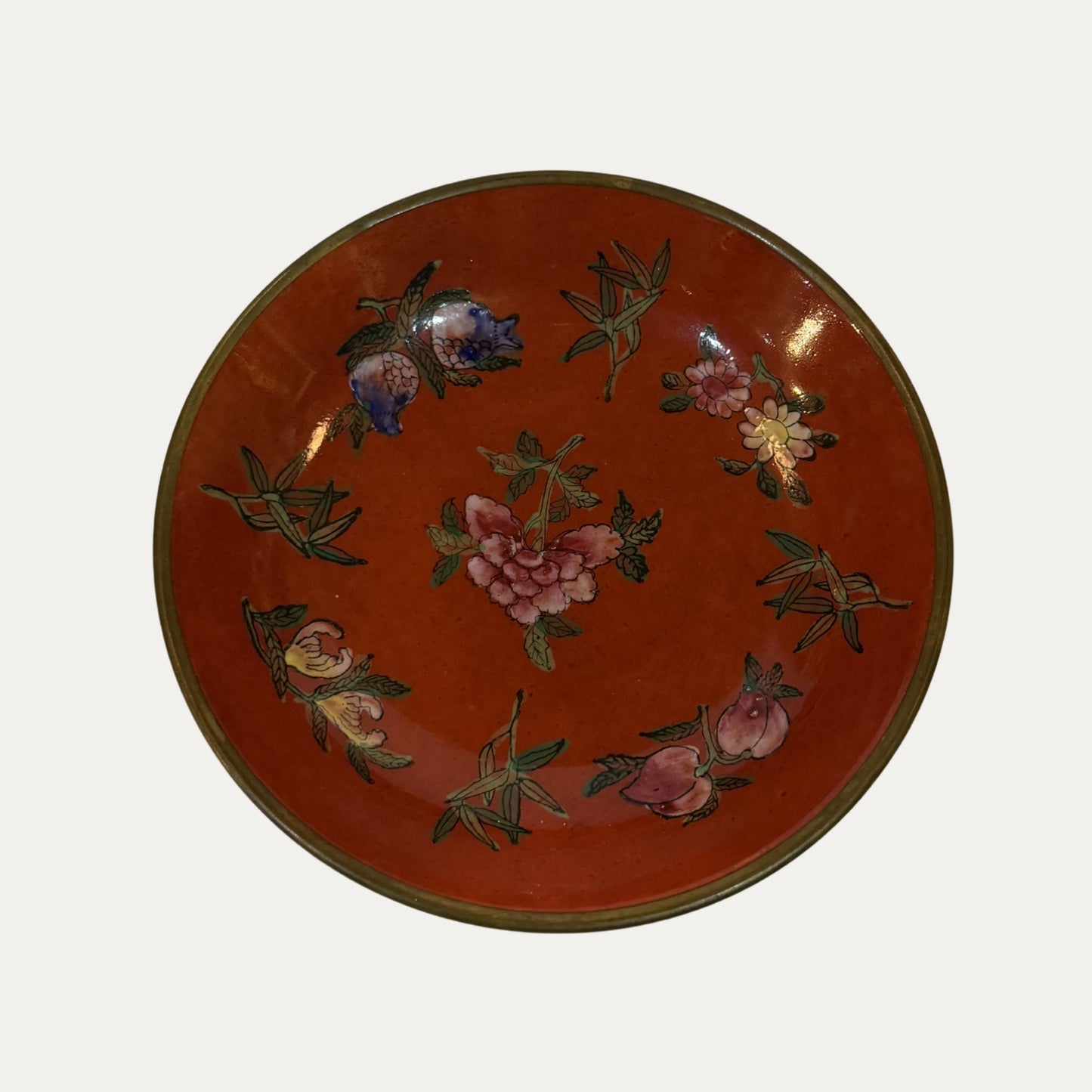Vintage Hand Painted Enamel Bowl/Tray
