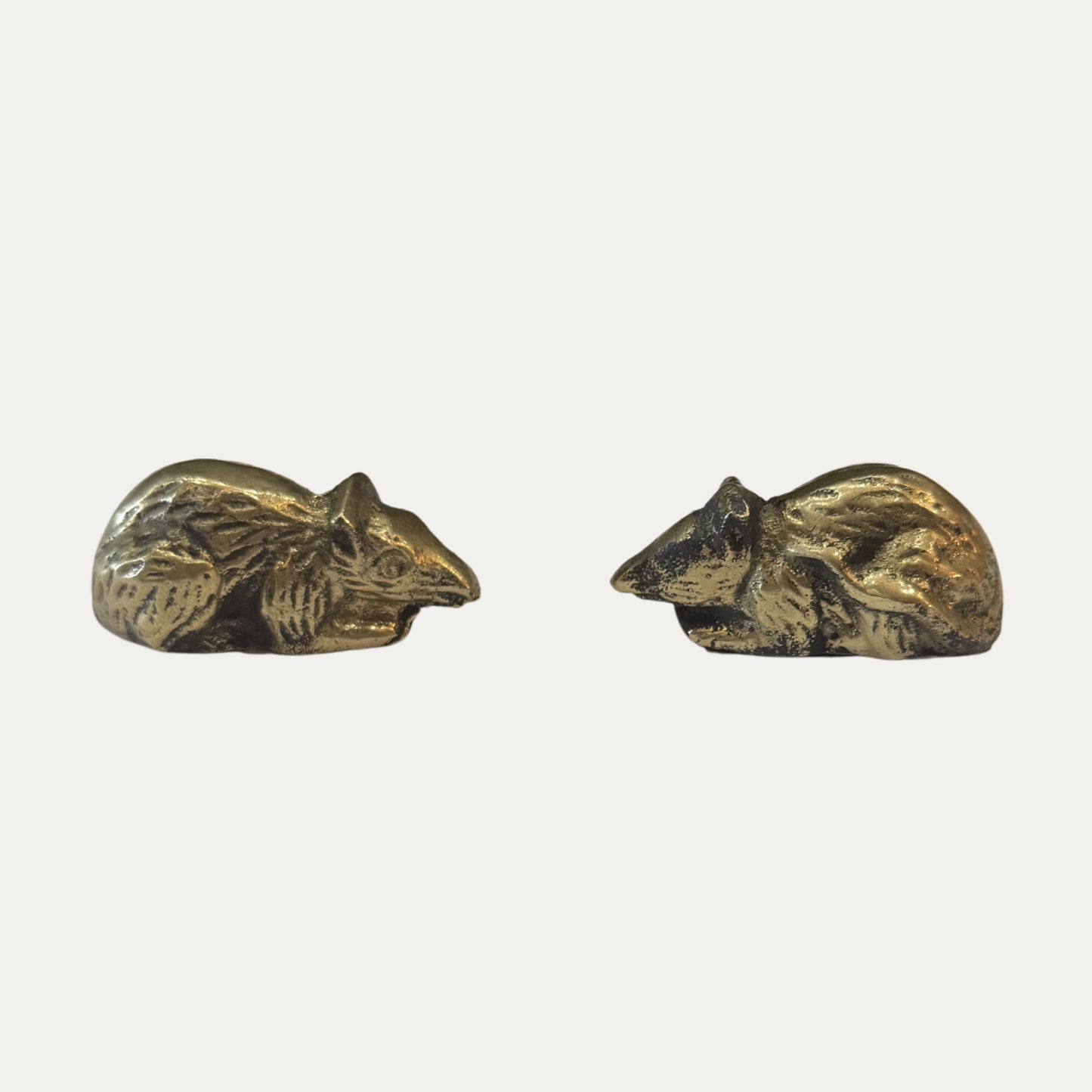 Vintage Brass Mice Figurines (Pair)