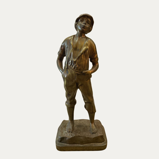 Late 19th Century French Bronze of Whistling Boy
