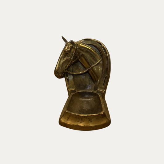 Vintage Brass Horse Head Pipe/Ashtray