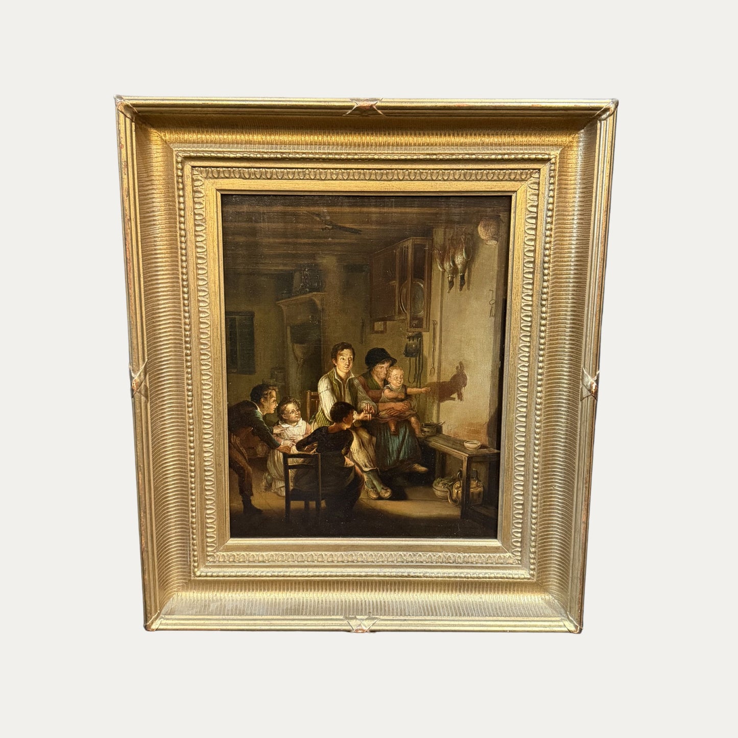 19th Century Painting "Motif with Shadow Play" by Artist E.Ward