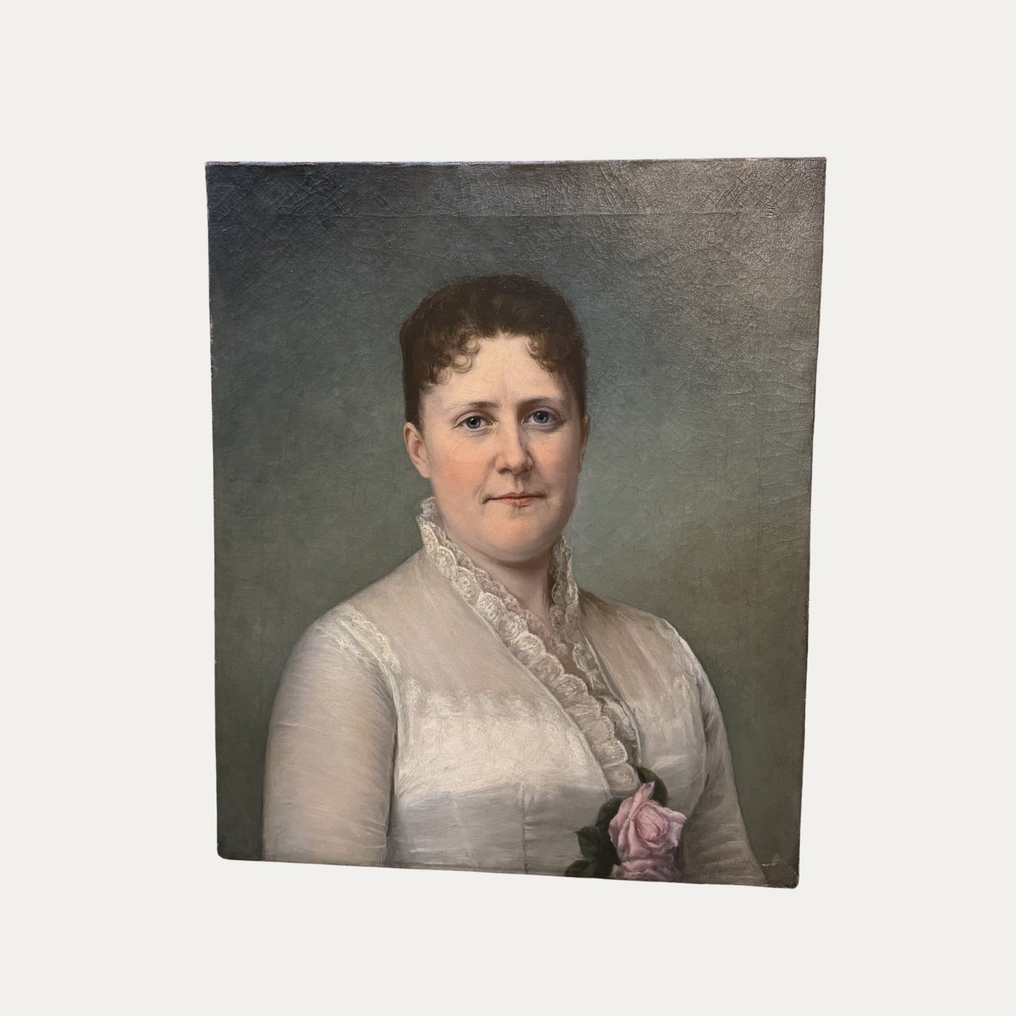 Antique Painting of Lovely Lady Unframed
