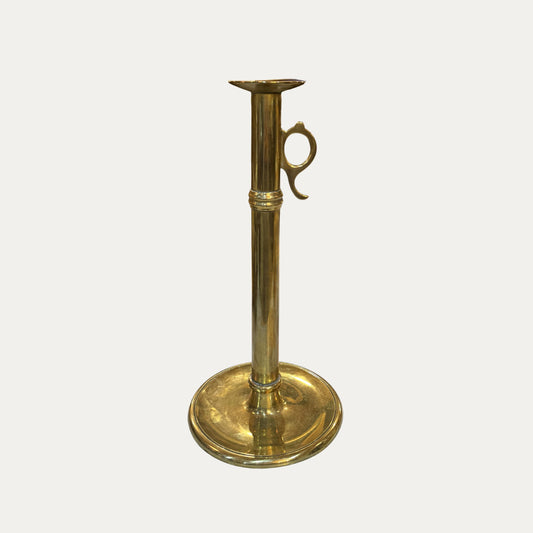 18th Century English Brass Cylinder Stick