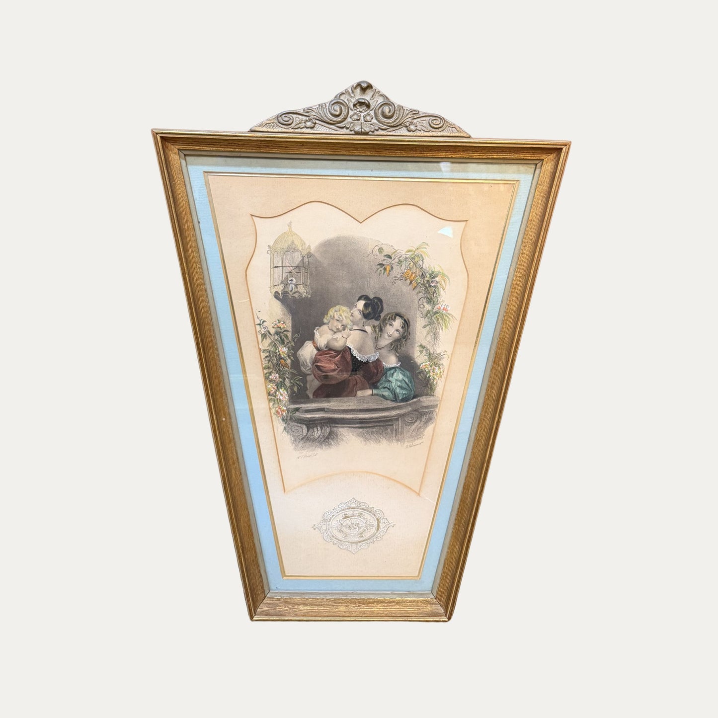 Antique 1830s French Hand Colored Etching
