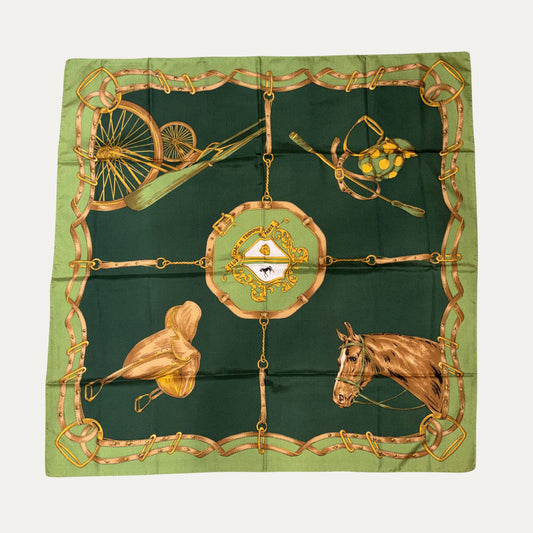 Vintage "Club L'arc De Tiomphe Paris" 90cm Silk Scarf