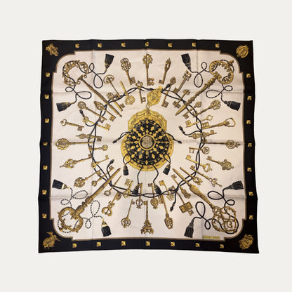 Hermes "Les Cles"  90cm Silk Scarf