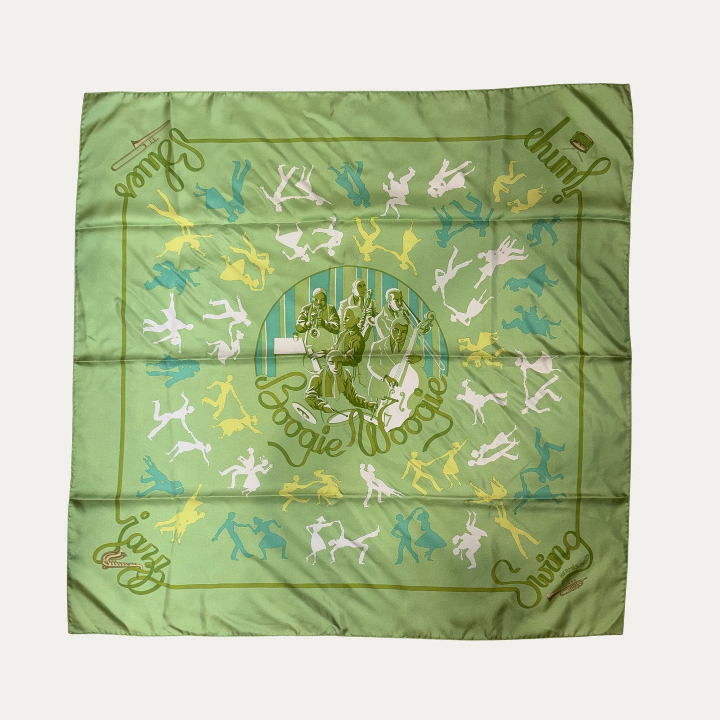 Vintage Hermes "Boogie Woogie The Blues" 90cm Silk Scarf