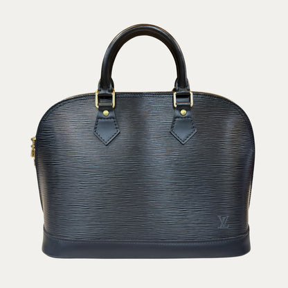Louis Vuitton Large Black Epi Leather Alma BB