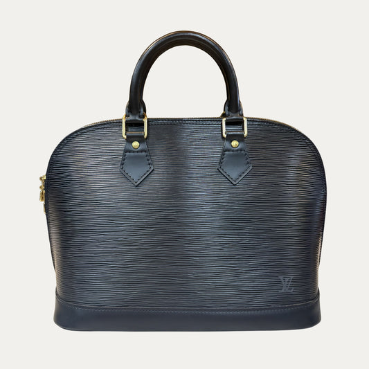 Louis Vuitton Large Black Epi Leather Alma BB