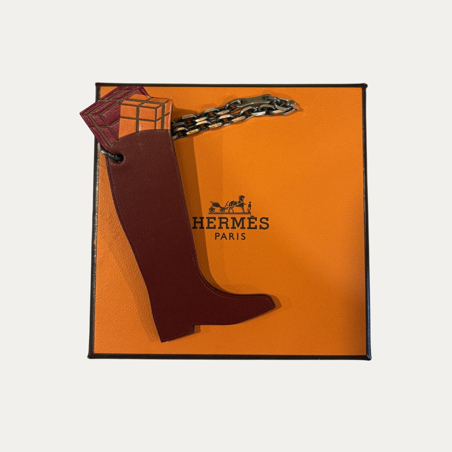 Rare Hermes Leather Boot Bag Charm