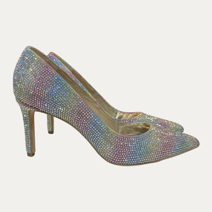 Badgley Mischka Rainbow Crystal High Heels (Size 8)