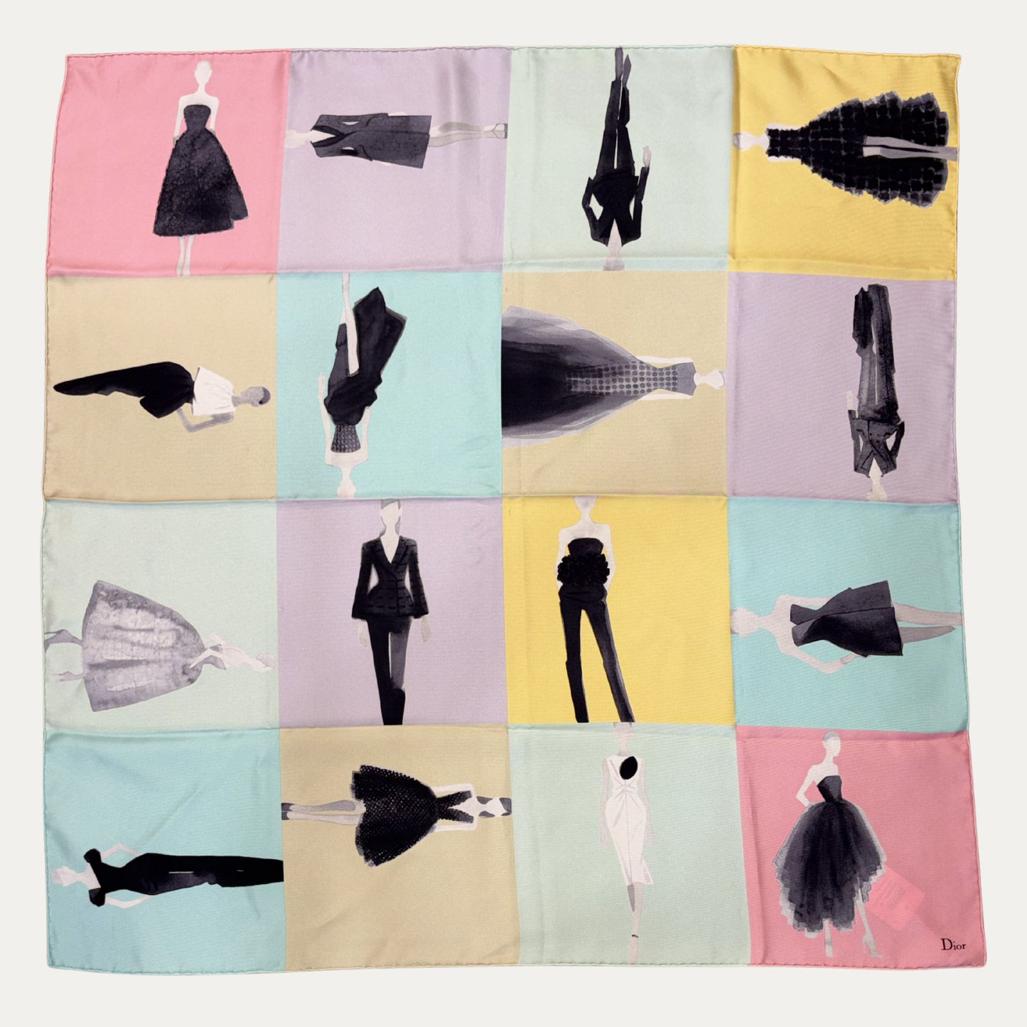 Christian Dior "Silhouettes" 90cm Silk Scarf