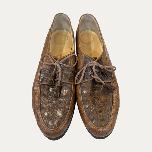 Vintage Alain Harel Paris Ostrich Leather Loafers (SIze 7-7 1/2)